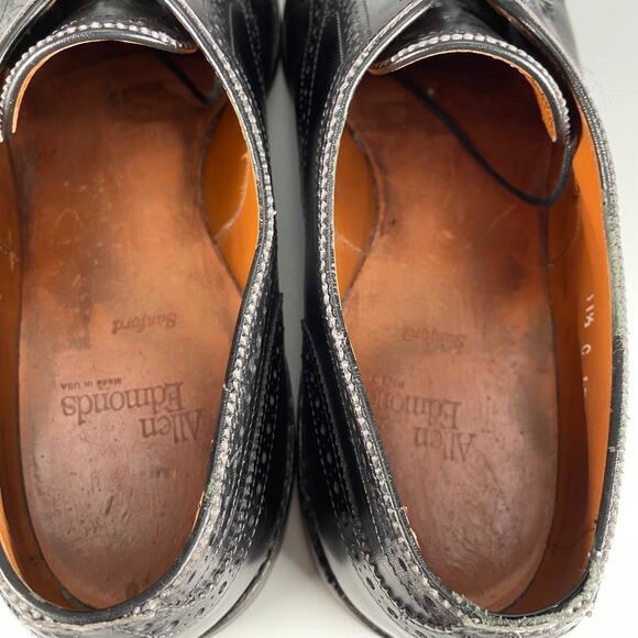 Allen Edmonds Sanford Men\'s Size 11.5 Black Leather Oxford Cap Toe Dress Shoes main image 6